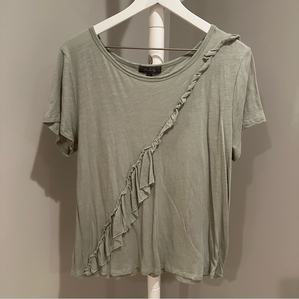 Pemberley Ruffled Green Top